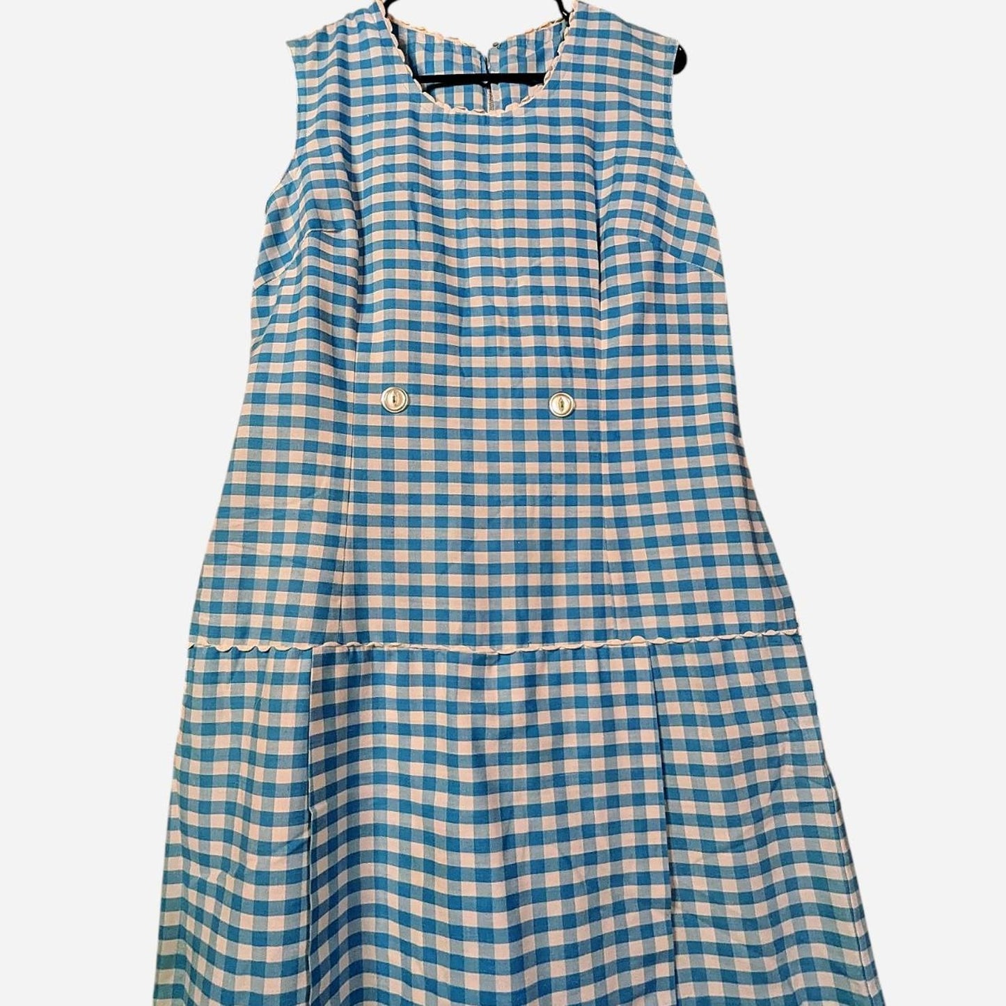 Picnic Ready Blue & White Vintage Gingham Mini Dress Shorts