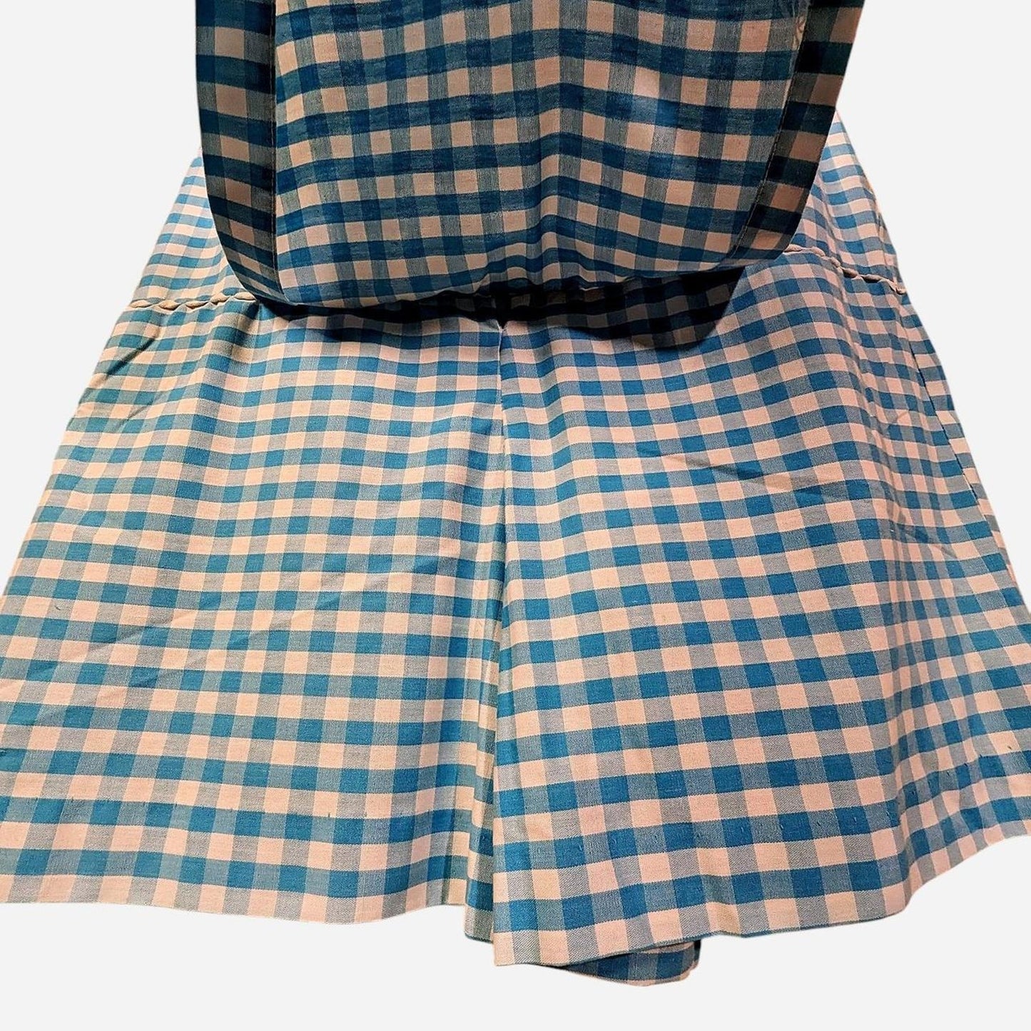 Picnic Ready Blue & White Vintage Gingham Mini Dress Shorts
