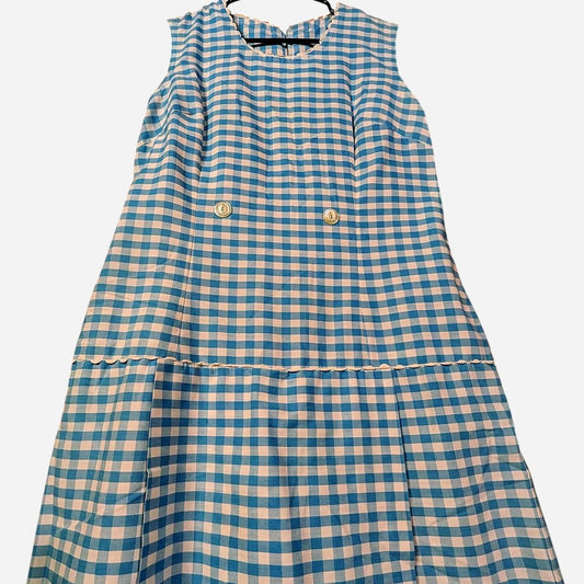 Picnic Ready Blue & White Vintage Gingham Mini Dress Shorts