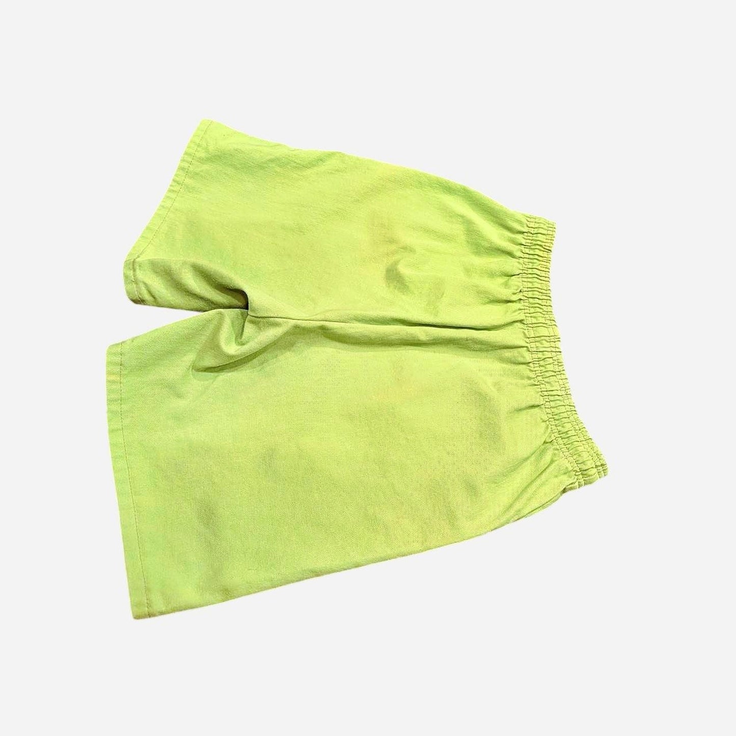 90s Lime Green Cotton Festival Shorts