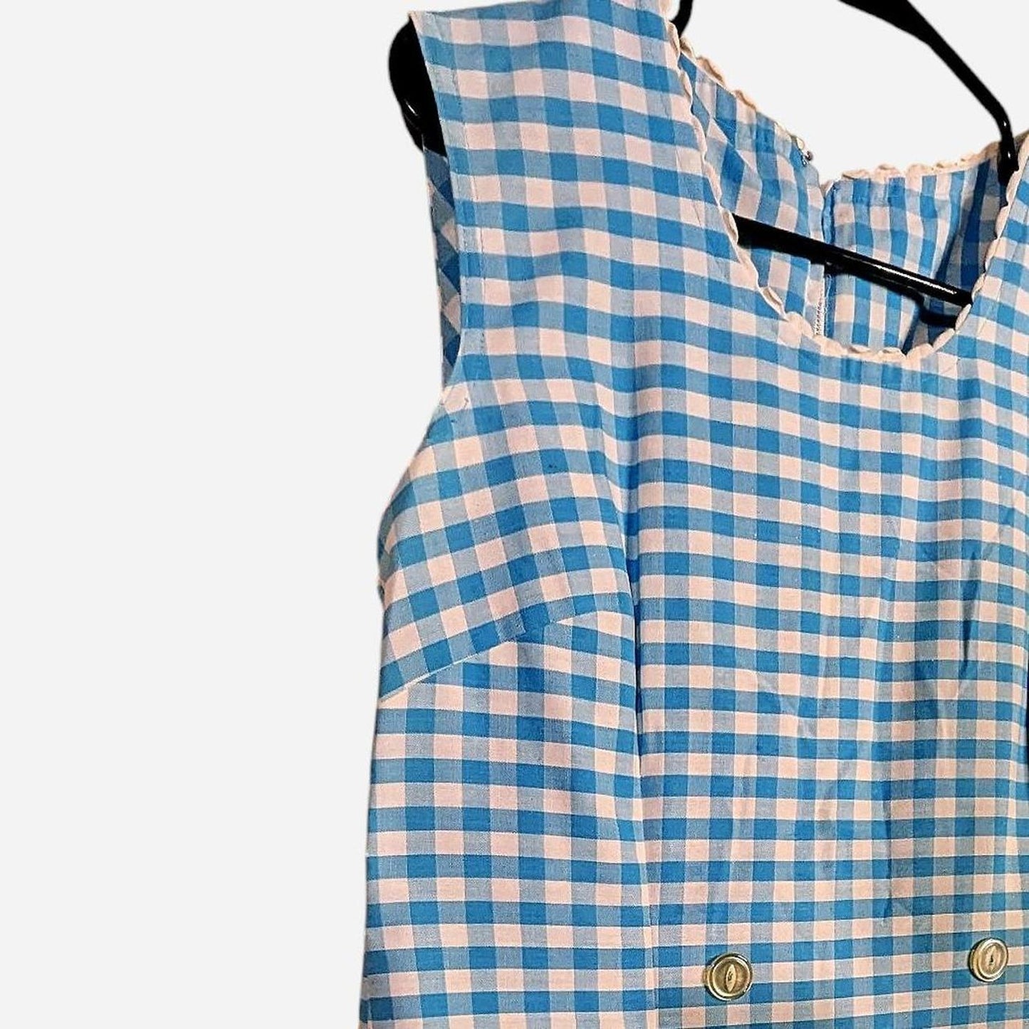 Picnic Ready Blue & White Vintage Gingham Mini Dress Shorts