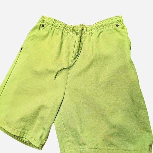 90s Lime Green Cotton Festival Shorts