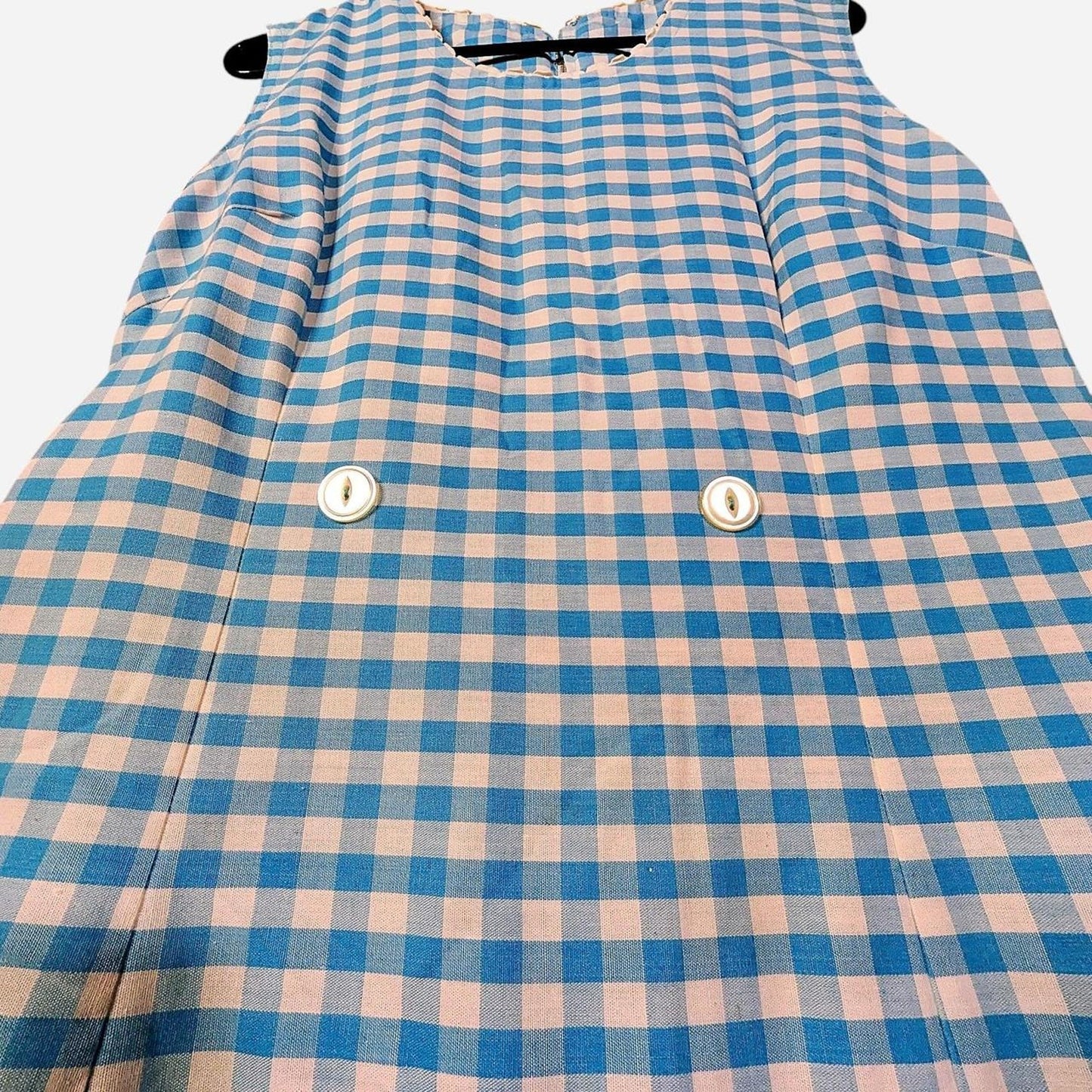Picnic Ready Blue & White Vintage Gingham Mini Dress Shorts