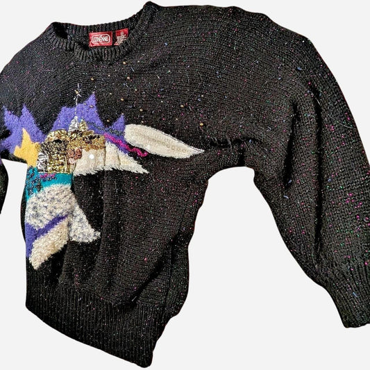 80s Glam Fancy Granny-Core Sweater