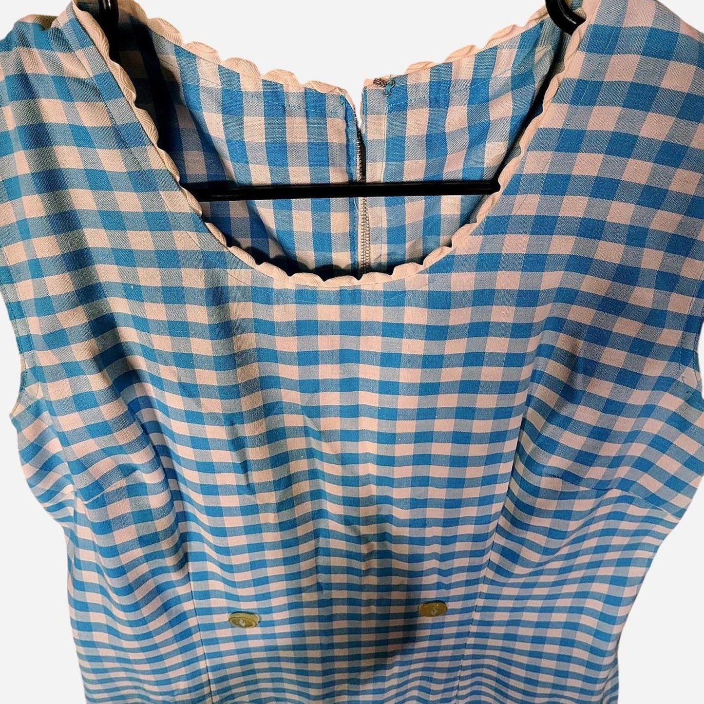 Picnic Ready Blue & White Vintage Gingham Mini Dress Shorts