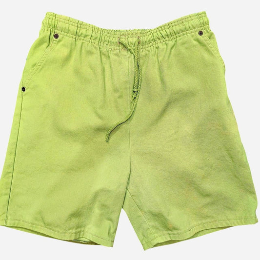 90s Lime Green Cotton Festival Shorts
